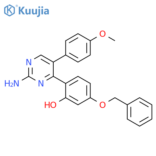 2-2-amino-5-(4-methoxyphenyl)pyrimidin-4-yl-5-(benzyloxy)phenol structure