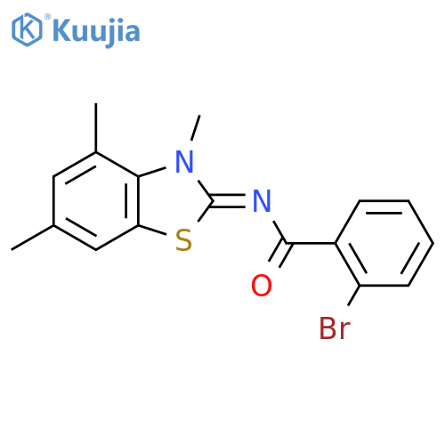 2-bromo-N-(2E)-3,4,6-trimethyl-2,3-dihydro-1,3-benzothiazol-2-ylidenebenzamide structure
