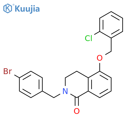 2-(4-bromophenyl)methyl-5-(2-chlorophenyl)methoxy-1,2,3,4-tetrahydroisoquinolin-1-one structure