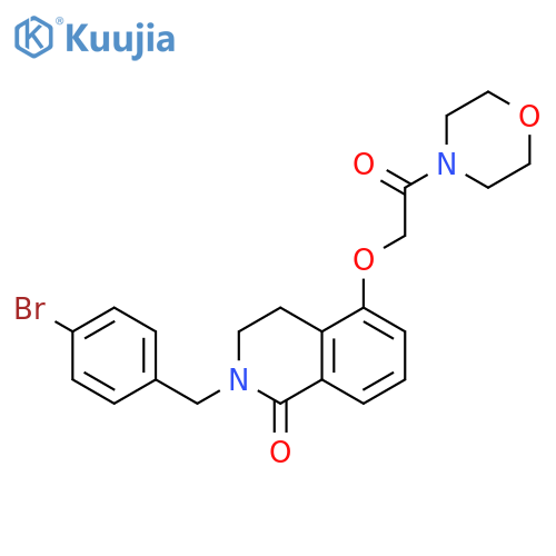 2-(4-bromophenyl)methyl-5-2-(morpholin-4-yl)-2-oxoethoxy-1,2,3,4-tetrahydroisoquinolin-1-one structure