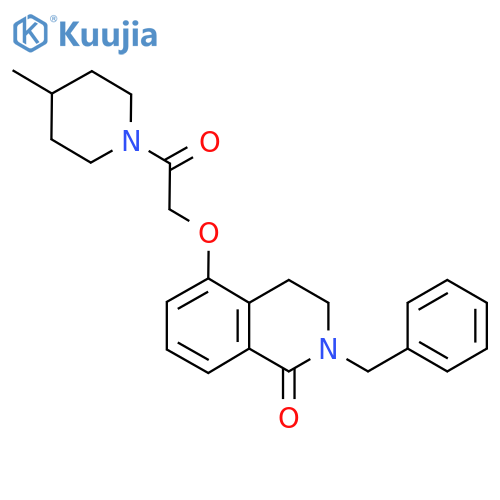 2-benzyl-5-2-(4-methylpiperidin-1-yl)-2-oxoethoxy-1,2,3,4-tetrahydroisoquinolin-1-one structure