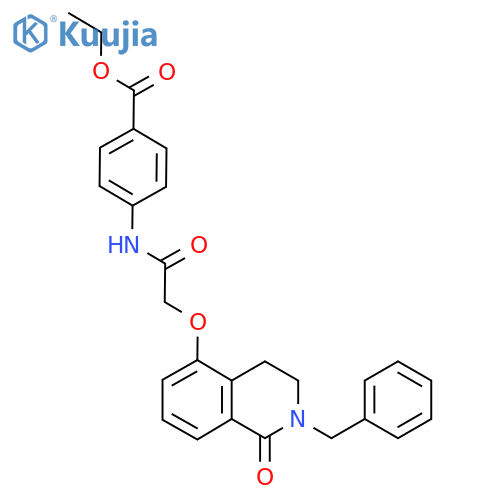 ethyl 4-{2-(2-benzyl-1-oxo-1,2,3,4-tetrahydroisoquinolin-5-yl)oxyacetamido}benzoate structure
