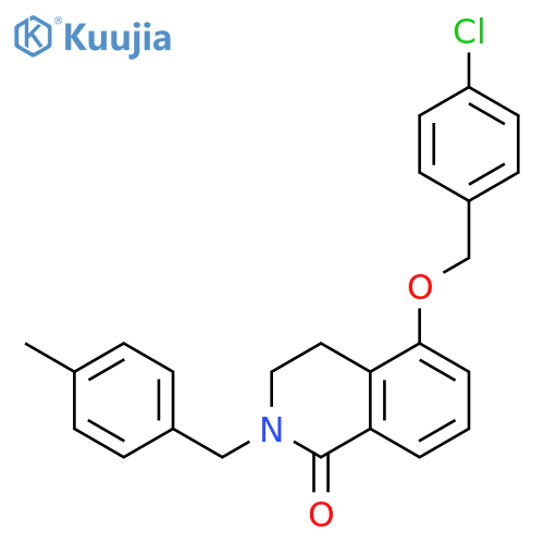 5-(4-chlorophenyl)methoxy-2-(4-methylphenyl)methyl-1,2,3,4-tetrahydroisoquinolin-1-one structure