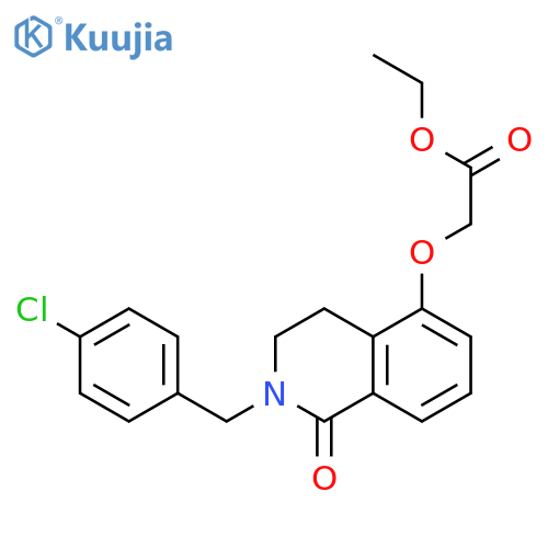 ethyl 2-({2-(4-chlorophenyl)methyl-1-oxo-1,2,3,4-tetrahydroisoquinolin-5-yl}oxy)acetate structure