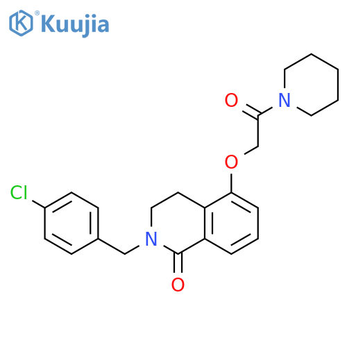 2-(4-chlorophenyl)methyl-5-2-oxo-2-(piperidin-1-yl)ethoxy-1,2,3,4-tetrahydroisoquinolin-1-one structure