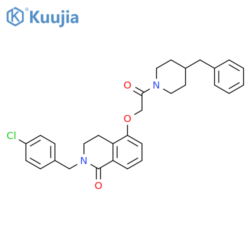 5-2-(4-benzylpiperidin-1-yl)-2-oxoethoxy-2-(4-chlorophenyl)methyl-1,2,3,4-tetrahydroisoquinolin-1-one structure