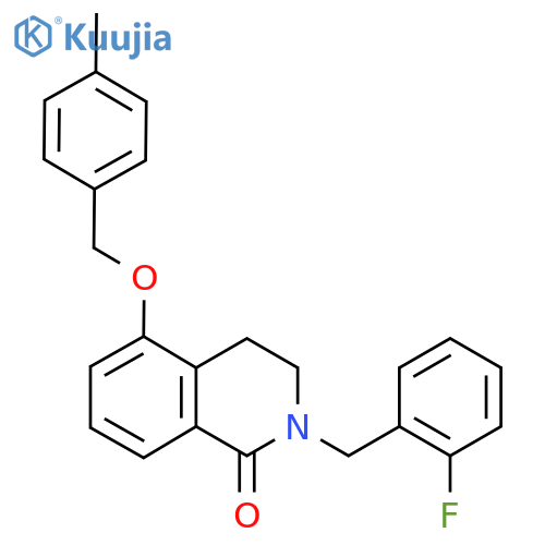2-(2-fluorophenyl)methyl-5-(4-methylphenyl)methoxy-1,2,3,4-tetrahydroisoquinolin-1-one structure