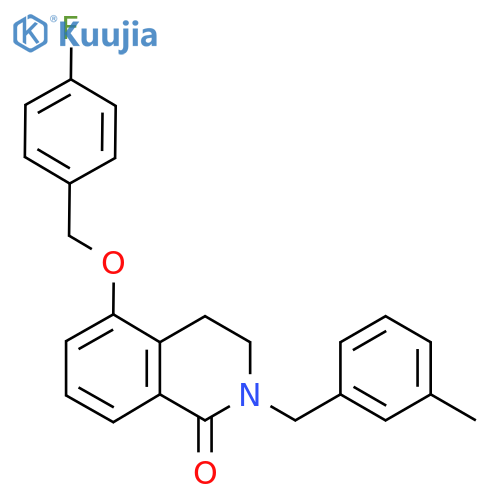 5-(4-fluorophenyl)methoxy-2-(3-methylphenyl)methyl-1,2,3,4-tetrahydroisoquinolin-1-one structure