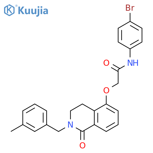 N-(4-bromophenyl)-2-({2-(3-methylphenyl)methyl-1-oxo-1,2,3,4-tetrahydroisoquinolin-5-yl}oxy)acetamide structure