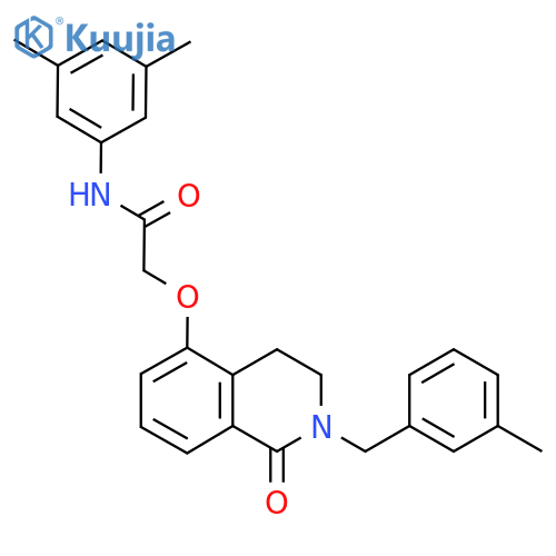 N-(3,5-dimethylphenyl)-2-({2-(3-methylphenyl)methyl-1-oxo-1,2,3,4-tetrahydroisoquinolin-5-yl}oxy)acetamide structure