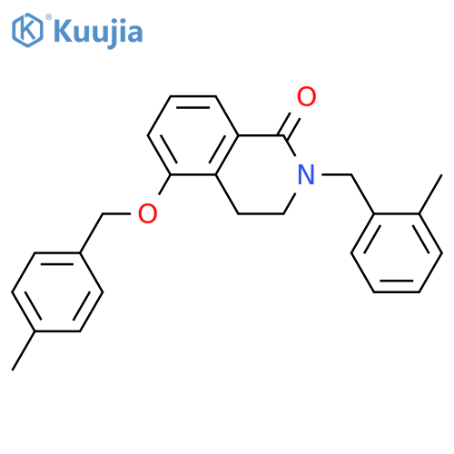 5-(4-methylphenyl)methoxy-2-(2-methylphenyl)methyl-1,2,3,4-tetrahydroisoquinolin-1-one structure
