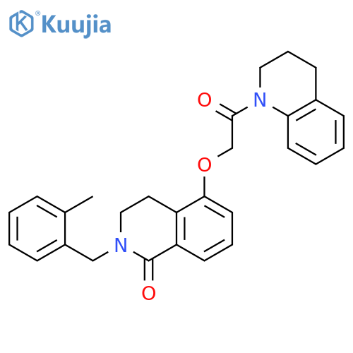 2-(2-methylphenyl)methyl-5-2-oxo-2-(1,2,3,4-tetrahydroquinolin-1-yl)ethoxy-1,2,3,4-tetrahydroisoquinolin-1-one structure
