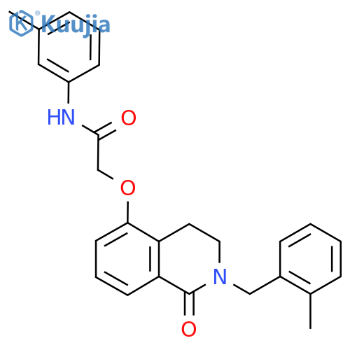 N-(3-methylphenyl)-2-({2-(2-methylphenyl)methyl-1-oxo-1,2,3,4-tetrahydroisoquinolin-5-yl}oxy)acetamide structure