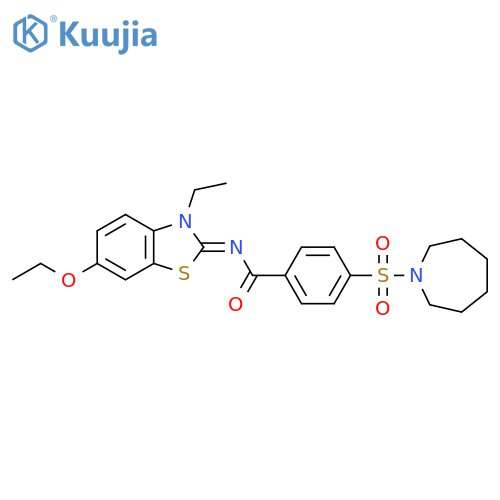 4-(azepane-1-sulfonyl)-N-(2Z)-6-ethoxy-3-ethyl-2,3-dihydro-1,3-benzothiazol-2-ylidenebenzamide structure