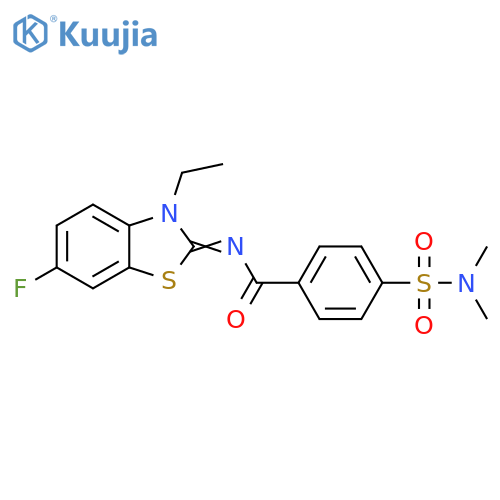 4-(dimethylsulfamoyl)-N-(2E)-3-ethyl-6-fluoro-2,3-dihydro-1,3-benzothiazol-2-ylidenebenzamide structure