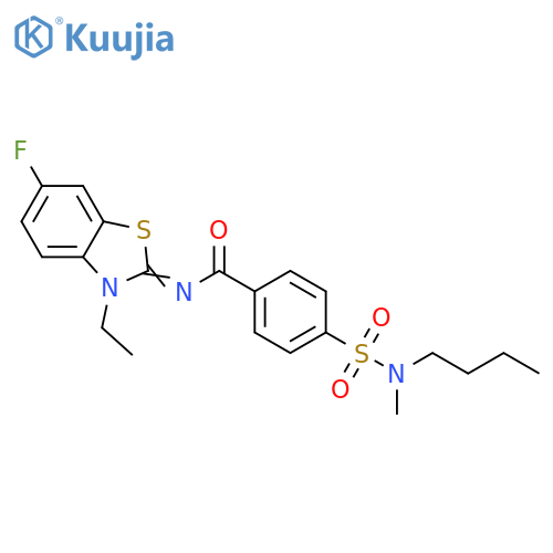 4-butyl(methyl)sulfamoyl-N-(2E)-3-ethyl-6-fluoro-2,3-dihydro-1,3-benzothiazol-2-ylidenebenzamide structure