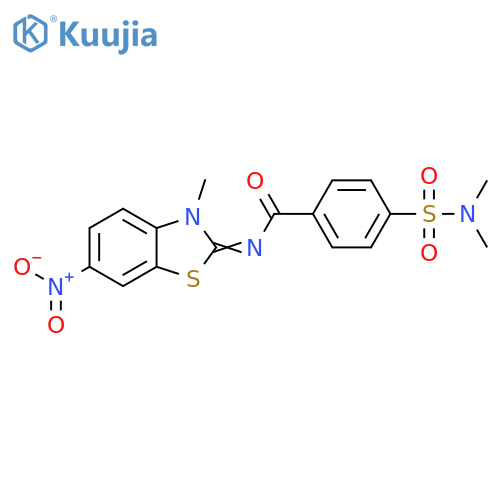 4-(dimethylsulfamoyl)-N-(2E)-3-methyl-6-nitro-2,3-dihydro-1,3-benzothiazol-2-ylidenebenzamide structure