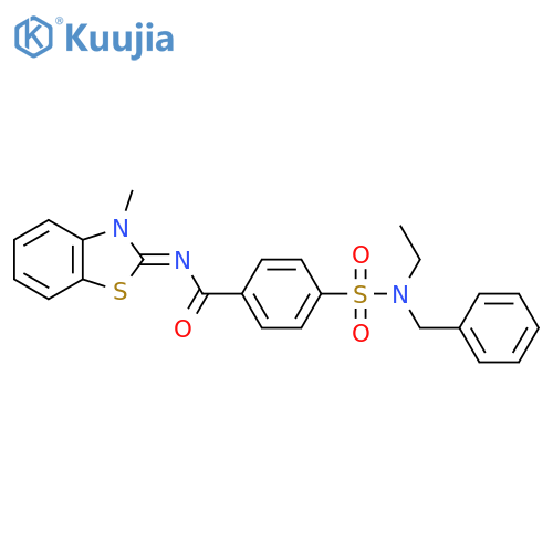4-benzyl(ethyl)sulfamoyl-N-(2Z)-3-methyl-2,3-dihydro-1,3-benzothiazol-2-ylidenebenzamide structure