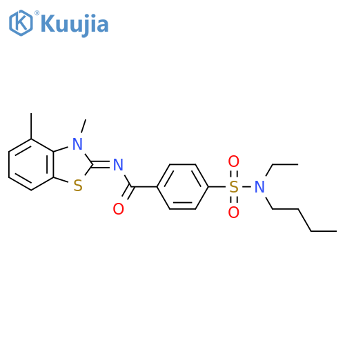4-butyl(ethyl)sulfamoyl-N-(2Z)-3,4-dimethyl-2,3-dihydro-1,3-benzothiazol-2-ylidenebenzamide structure