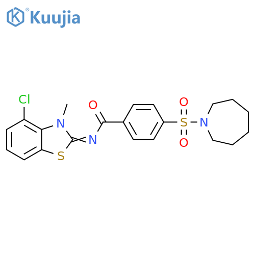 4-(azepane-1-sulfonyl)-N-(2E)-4-chloro-3-methyl-2,3-dihydro-1,3-benzothiazol-2-ylidenebenzamide structure