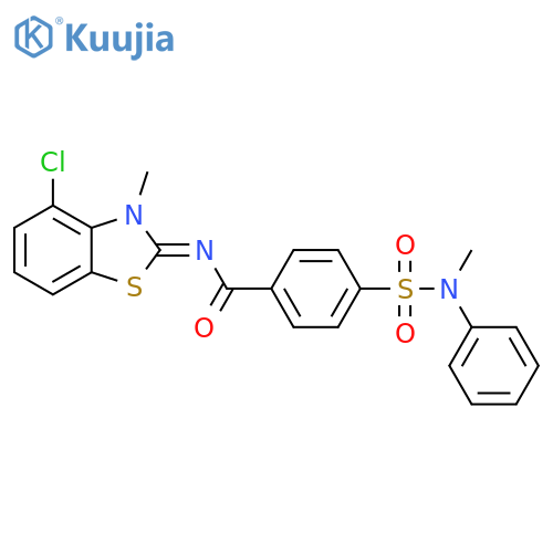 N-(2Z)-4-chloro-3-methyl-2,3-dihydro-1,3-benzothiazol-2-ylidene-4-methyl(phenyl)sulfamoylbenzamide structure