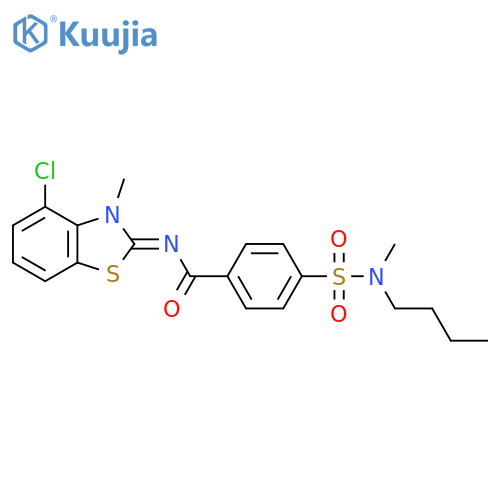 4-butyl(methyl)sulfamoyl-N-(2Z)-4-chloro-3-methyl-2,3-dihydro-1,3-benzothiazol-2-ylidenebenzamide structure