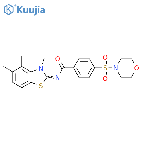 4-(morpholine-4-sulfonyl)-N-(2E)-3,4,5-trimethyl-2,3-dihydro-1,3-benzothiazol-2-ylidenebenzamide structure