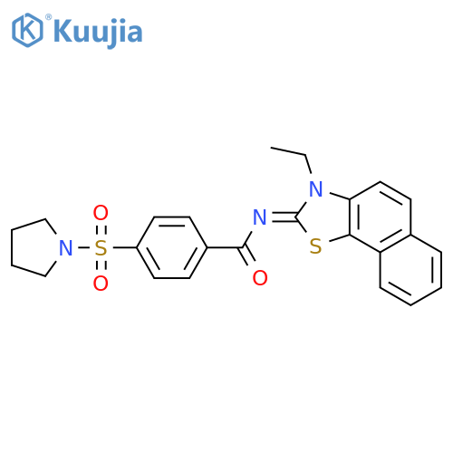 N-(2E)-3-ethyl-2H,3H-naphtho2,1-d1,3thiazol-2-ylidene-4-(pyrrolidine-1-sulfonyl)benzamide structure