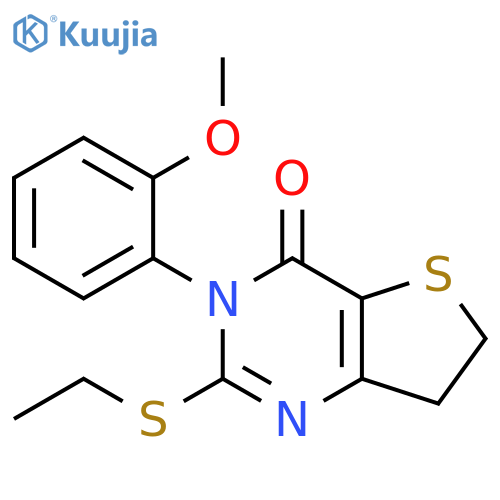 2-(ethylsulfanyl)-3-(2-methoxyphenyl)-3H,4H,6H,7H-thieno3,2-dpyrimidin-4-one structure
