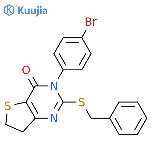 2-(benzylsulfanyl)-3-(4-bromophenyl)-3H,4H,6H,7H-thieno3,2-dpyrimidin-4-one structure
