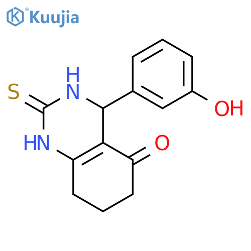 4-(3-hydroxyphenyl)-2-sulfanylidene-1,2,3,4,5,6,7,8-octahydroquinazolin-5-one structure