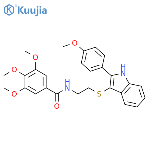 3,4,5-trimethoxy-N-(2-{2-(4-methoxyphenyl)-1H-indol-3-ylsulfanyl}ethyl)benzamide structure