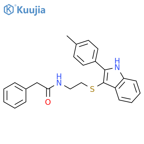 N-(2-{2-(4-methylphenyl)-1H-indol-3-ylsulfanyl}ethyl)-2-phenylacetamide structure