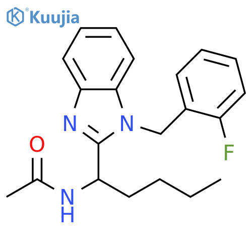 N-(1-{1-(2-fluorophenyl)methyl-1H-1,3-benzodiazol-2-yl}pentyl)acetamide structure