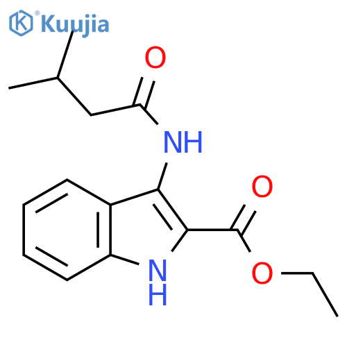 ethyl 3-(3-methylbutanamido)-1H-indole-2-carboxylate structure