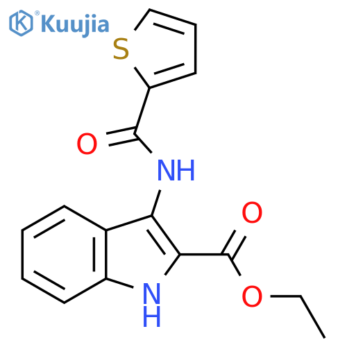 ethyl 3-(thiophene-2-amido)-1H-indole-2-carboxylate structure