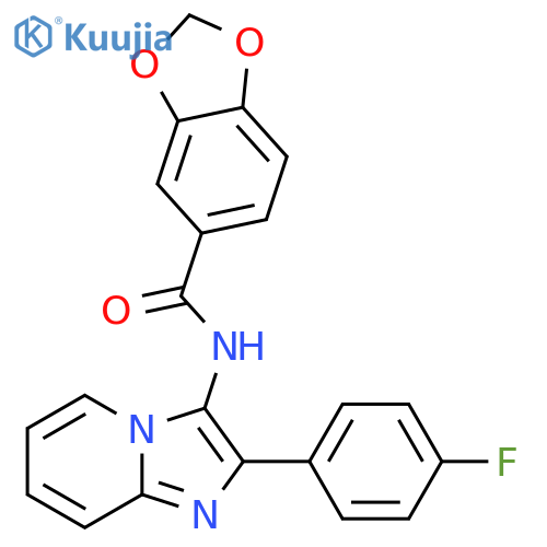N-2-(4-fluorophenyl)imidazo1,2-apyridin-3-yl-2H-1,3-benzodioxole-5-carboxamide structure