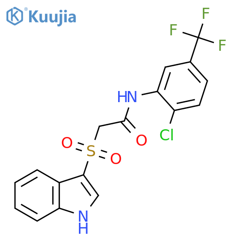 N-2-chloro-5-(trifluoromethyl)phenyl-2-(1H-indole-3-sulfonyl)acetamide structure