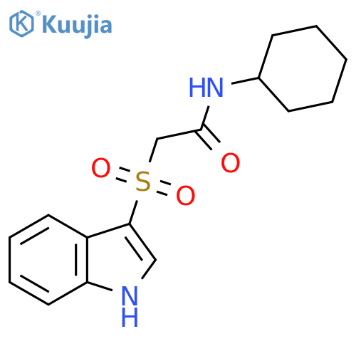 N-cyclohexyl-2-(1H-indole-3-sulfonyl)acetamide structure