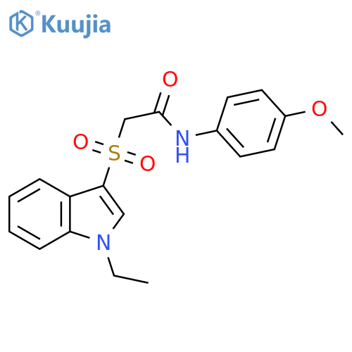 2-(1-ethyl-1H-indol-3-yl)sulfonyl-N-(4-methoxyphenyl)acetamide structure