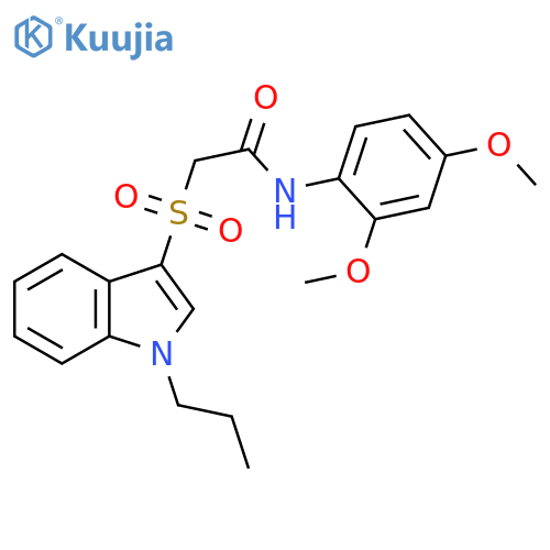 N-(2,4-dimethoxyphenyl)-2-(1-propyl-1H-indol-3-yl)sulfonylacetamide structure