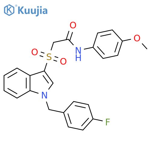 2-({1-(4-fluorophenyl)methyl-1H-indol-3-yl}sulfonyl)-N-(4-methoxyphenyl)acetamide structure