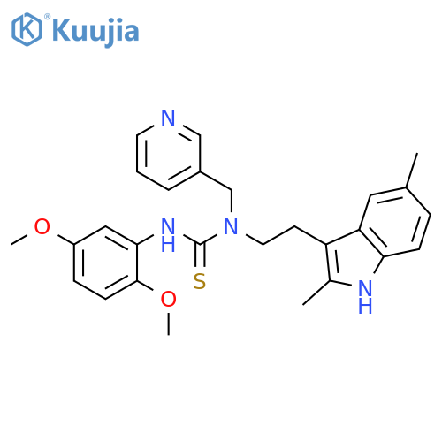 3-(2,5-dimethoxyphenyl)-1-2-(2,5-dimethyl-1H-indol-3-yl)ethyl-1-(pyridin-3-yl)methylthiourea structure