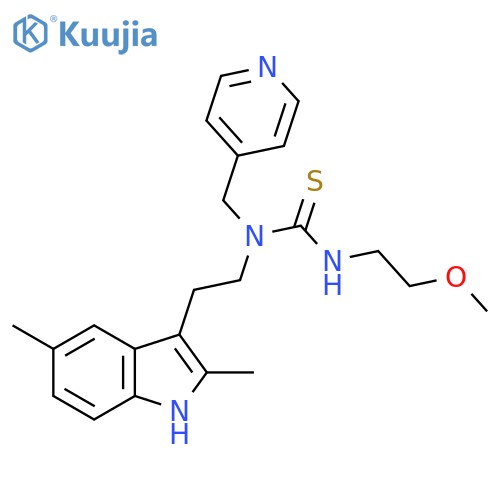 1-2-(2,5-dimethyl-1H-indol-3-yl)ethyl-3-(2-methoxyethyl)-1-(pyridin-4-yl)methylthiourea structure