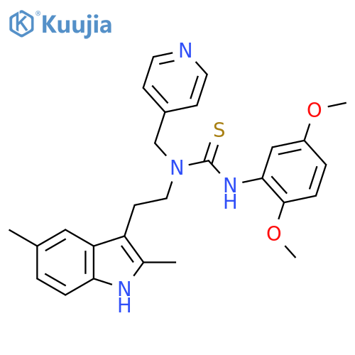 3-(2,5-dimethoxyphenyl)-1-2-(2,5-dimethyl-1H-indol-3-yl)ethyl-1-(pyridin-4-yl)methylthiourea structure