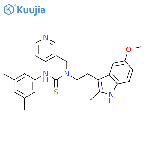 3-(3,5-dimethylphenyl)-1-2-(5-methoxy-2-methyl-1H-indol-3-yl)ethyl-1-(pyridin-3-yl)methylthiourea structure