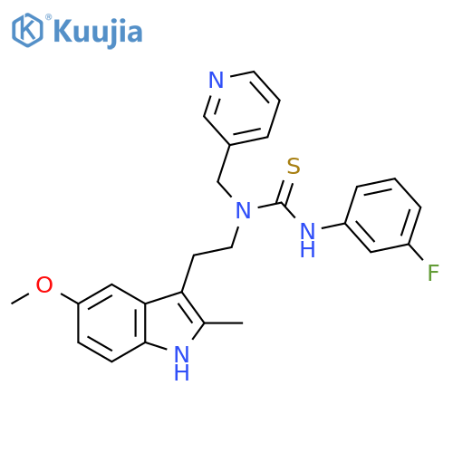 3-(3-fluorophenyl)-1-2-(5-methoxy-2-methyl-1H-indol-3-yl)ethyl-1-(pyridin-3-yl)methylthiourea structure