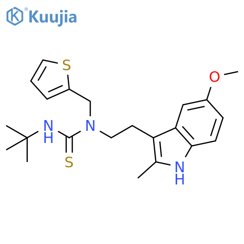 3-tert-butyl-1-2-(5-methoxy-2-methyl-1H-indol-3-yl)ethyl-1-(thiophen-2-yl)methylthiourea structure