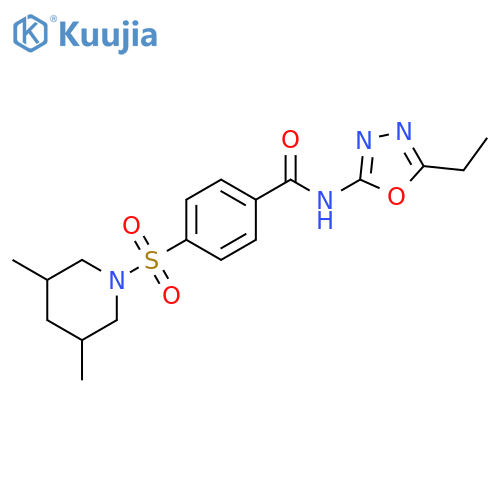 4-(3,5-dimethylpiperidin-1-yl)sulfonyl-N-(5-ethyl-1,3,4-oxadiazol-2-yl)benzamide structure