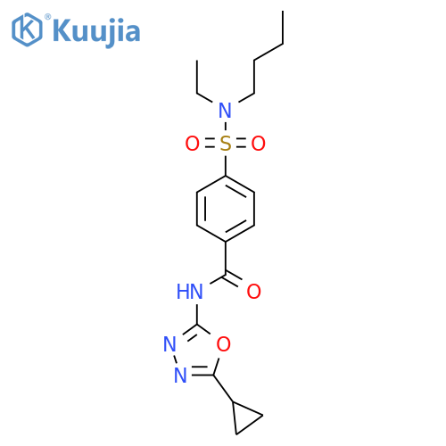 4-butyl(ethyl)sulfamoyl-N-(5-cyclopropyl-1,3,4-oxadiazol-2-yl)benzamide structure